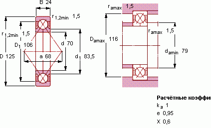 Шариковый подшипник QJ 214 MA SKF