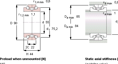 Шариковый подшипник BTW 55 CTN9/SP SKF