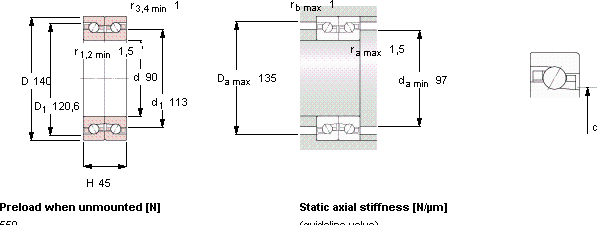 Шариковый подшипник BTM 90 BTN9/P4CDBA SKF